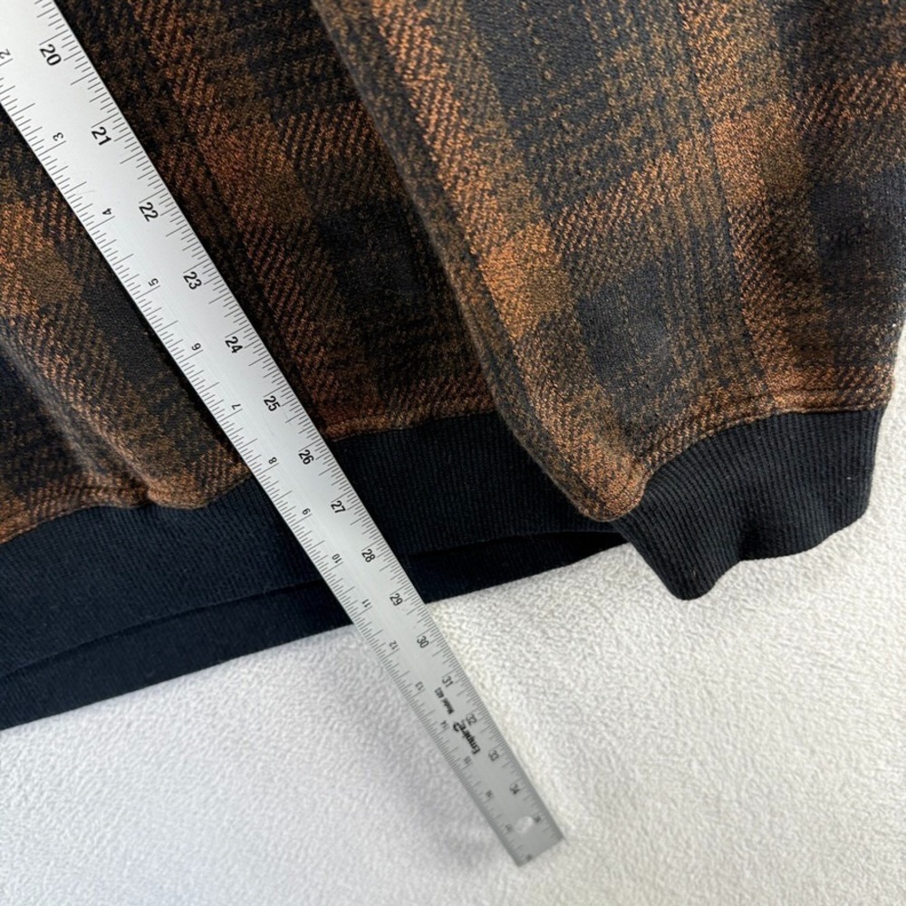 Vintage Knights Blank Sweatshirt Men's XL Brown Black Plaid Houndstooth 90s - Picture 3 of 11